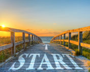 bridge with a start sign painted on